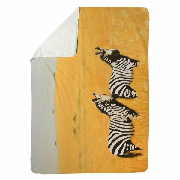 Begin Home Decor 60 x 80 in. Herd of Zebra-Sherpa Fleece Blanket 5545-6080-AN286